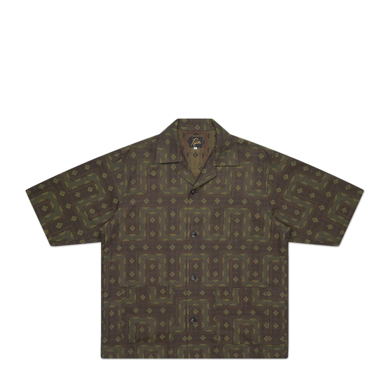 needles ethnic jacquard cabana shirt (olive) - mr093-a - a.plus store