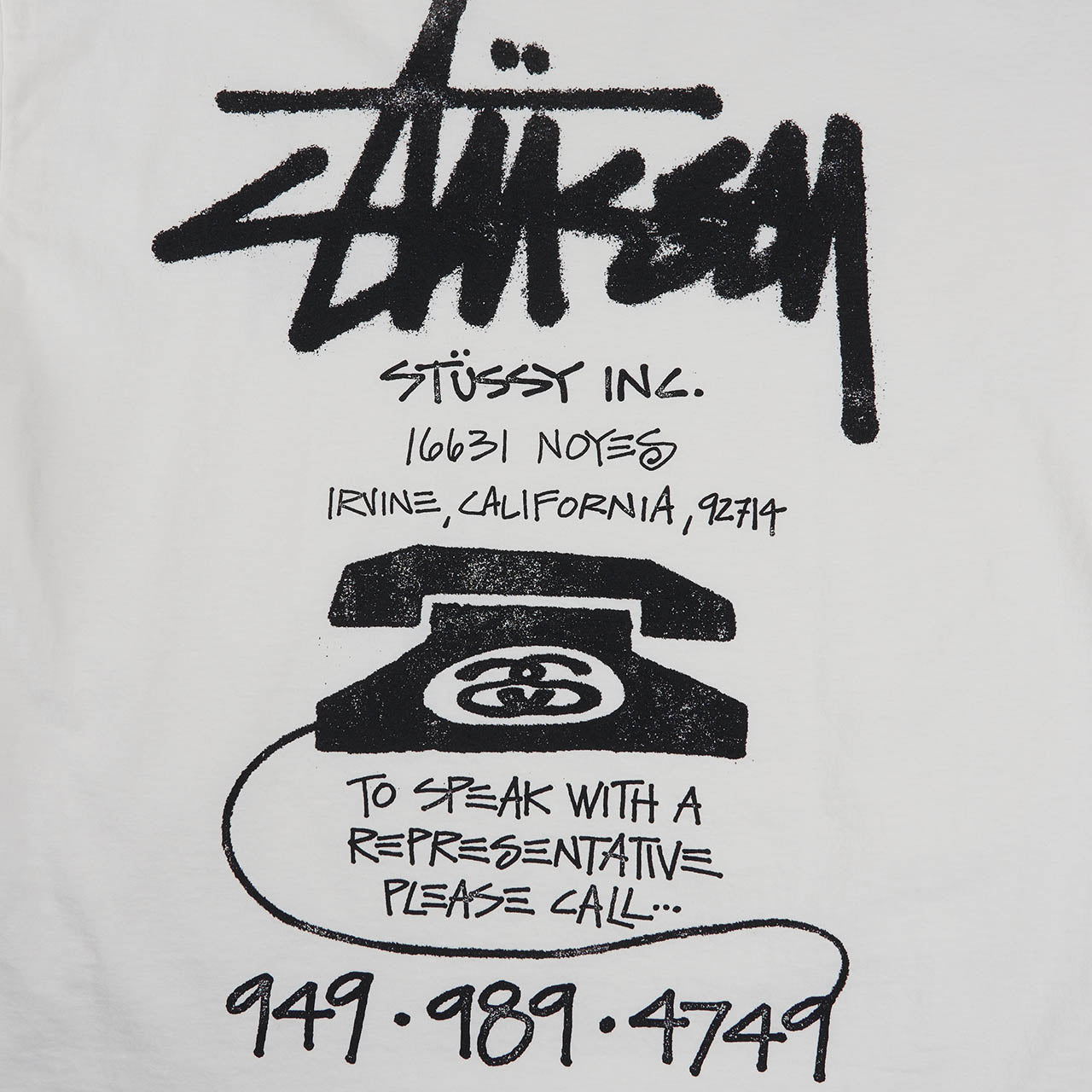 stüssy old phone pigment dyed t-shirt (natural) - a.plus