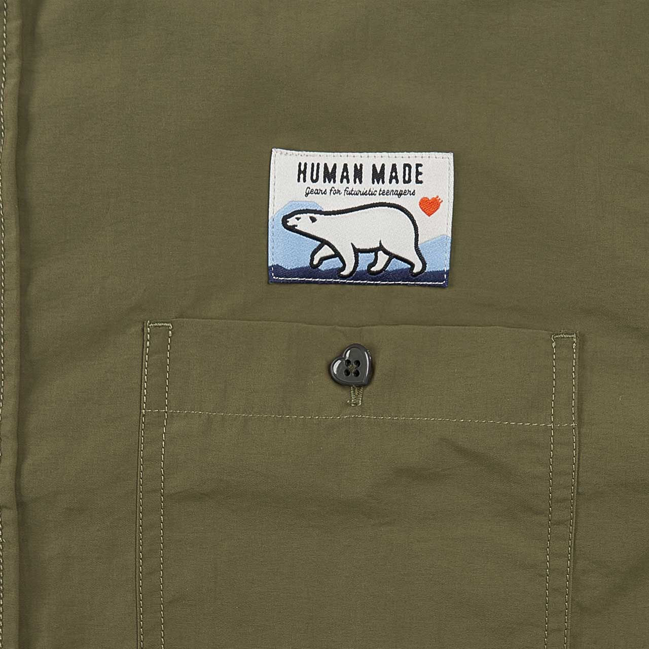 human made camping s/s shirt (olive drab) - a.plus