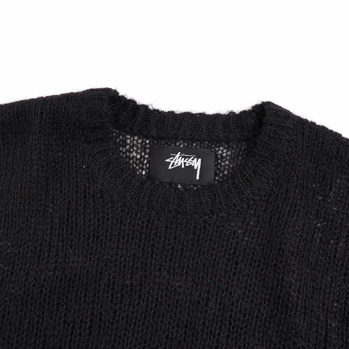 stüssy loose knit sweater (black) - a.plus