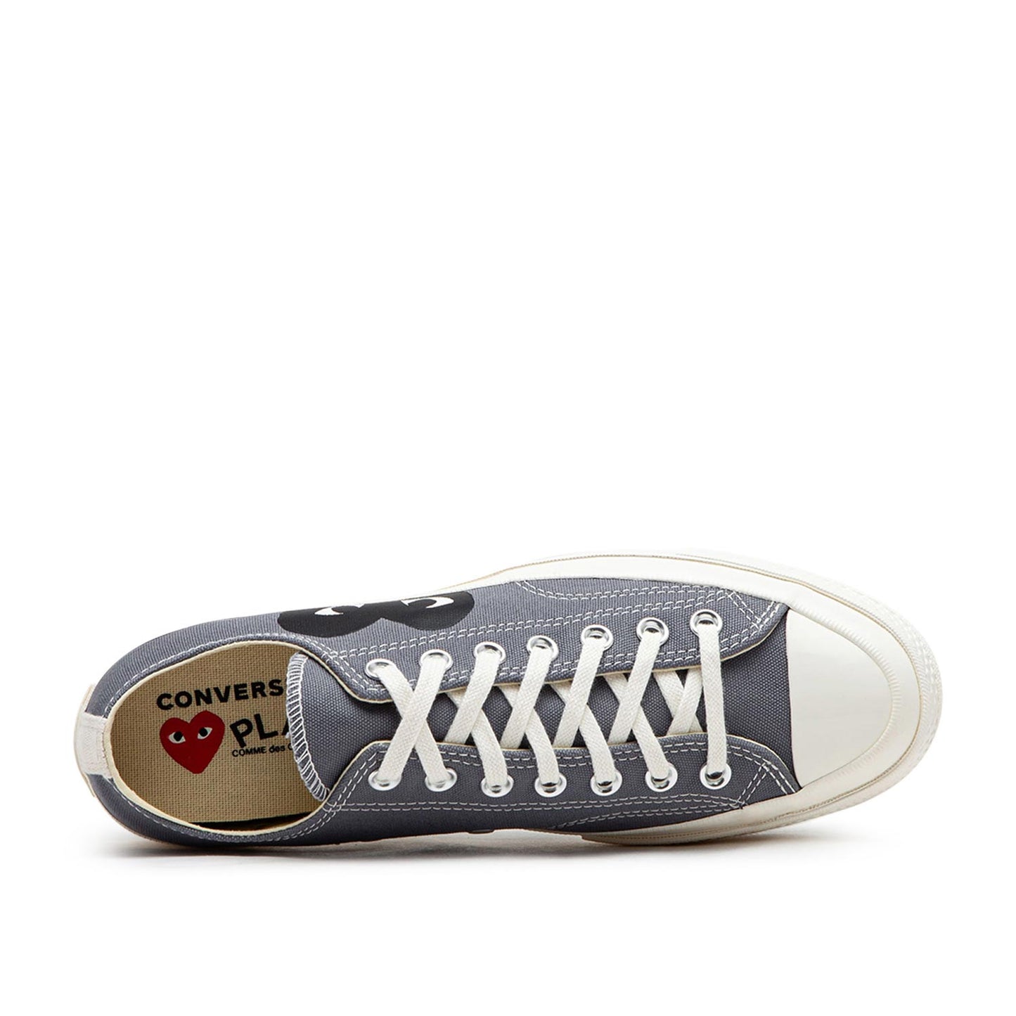 comme des garçons play x converse new big heart chuck taylor 70 low (grey) - a.plus