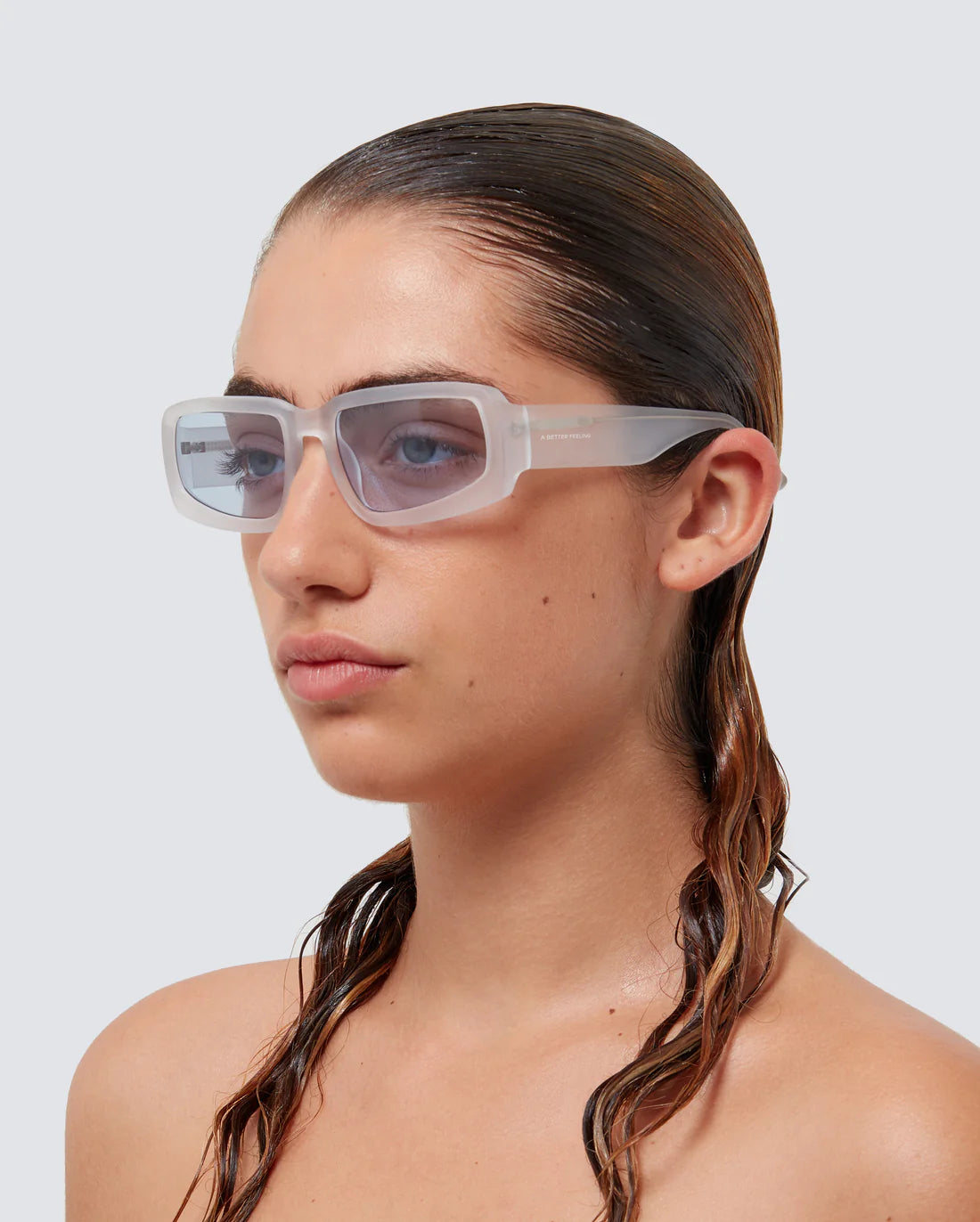 a better feeling soto-ii matte glacial sunglasses (white) - a.plus