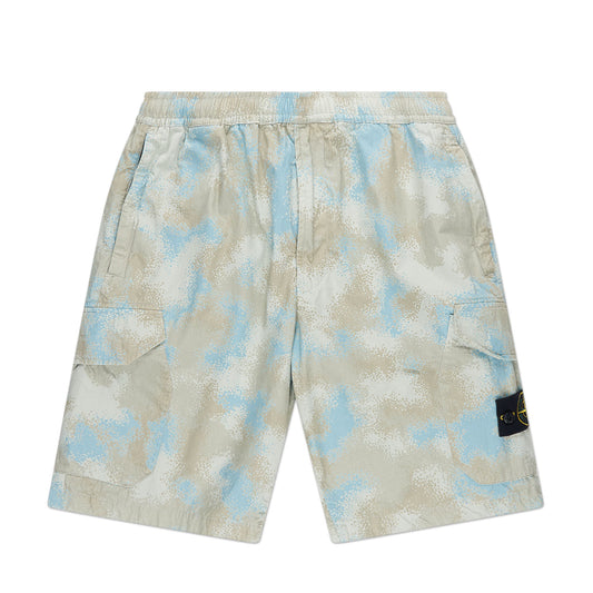 stone island camo devoré shorts (beige / grey)