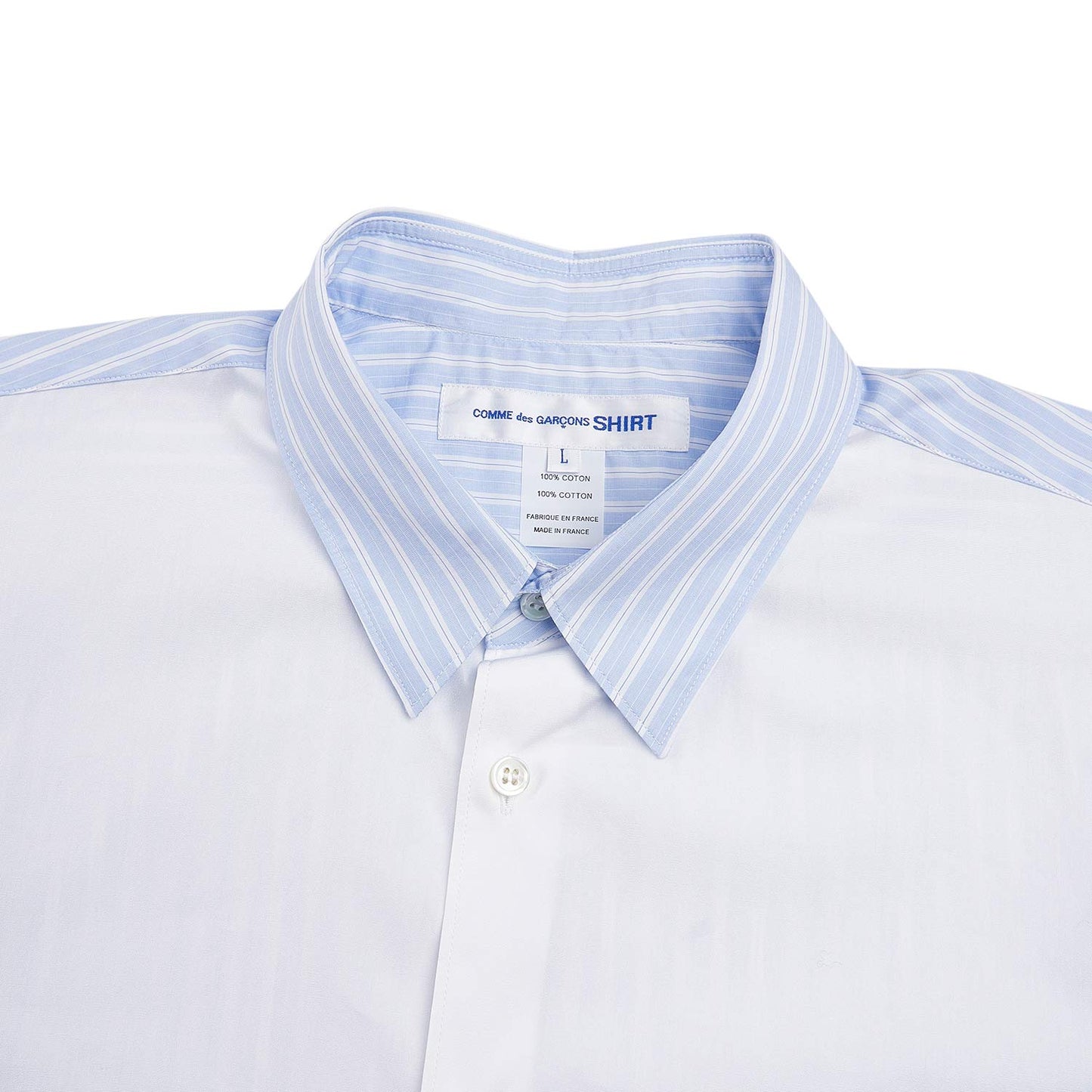 comme des garçons shirt woven shirt (white / blue)