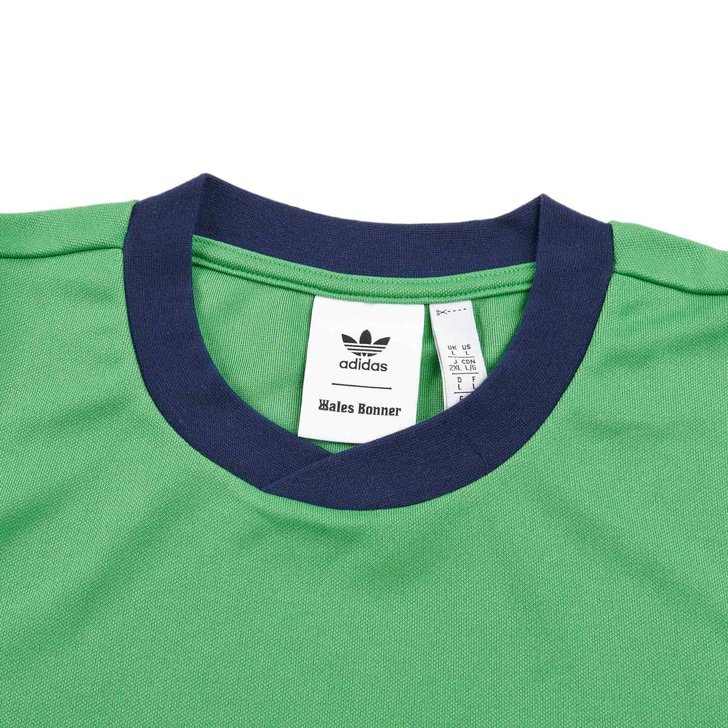 adidas x wales bonner football t-shirt (vivid green)