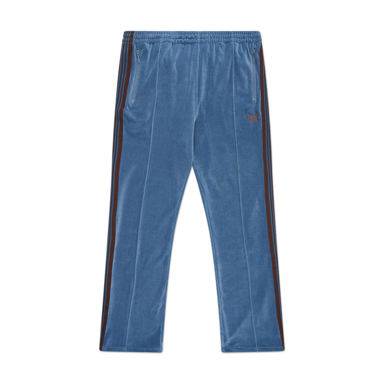 needles narrow velour track pant (blue grey)