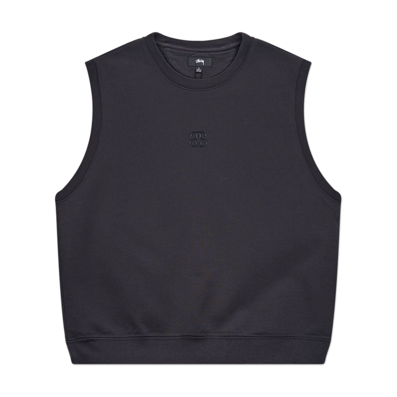 stüssy ss-link fleece vest (black) 118518-0001 - a.plus