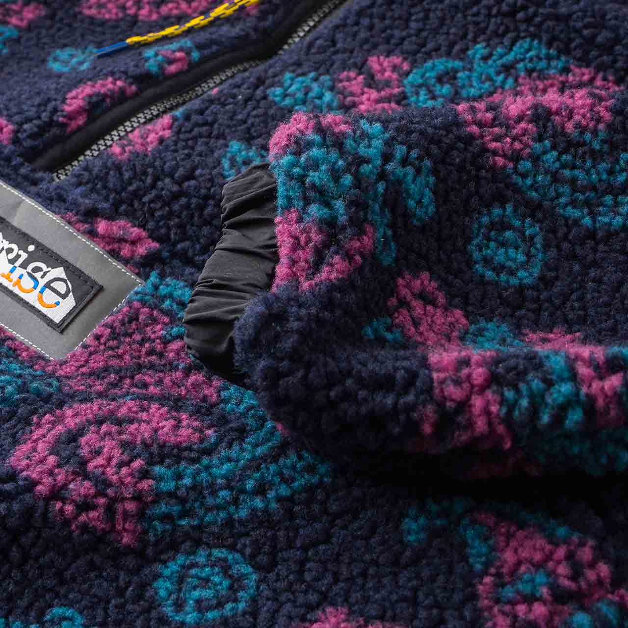 aries paisley half zip hoodie (black) - fqar70007-blk - a.plus - Image - 6