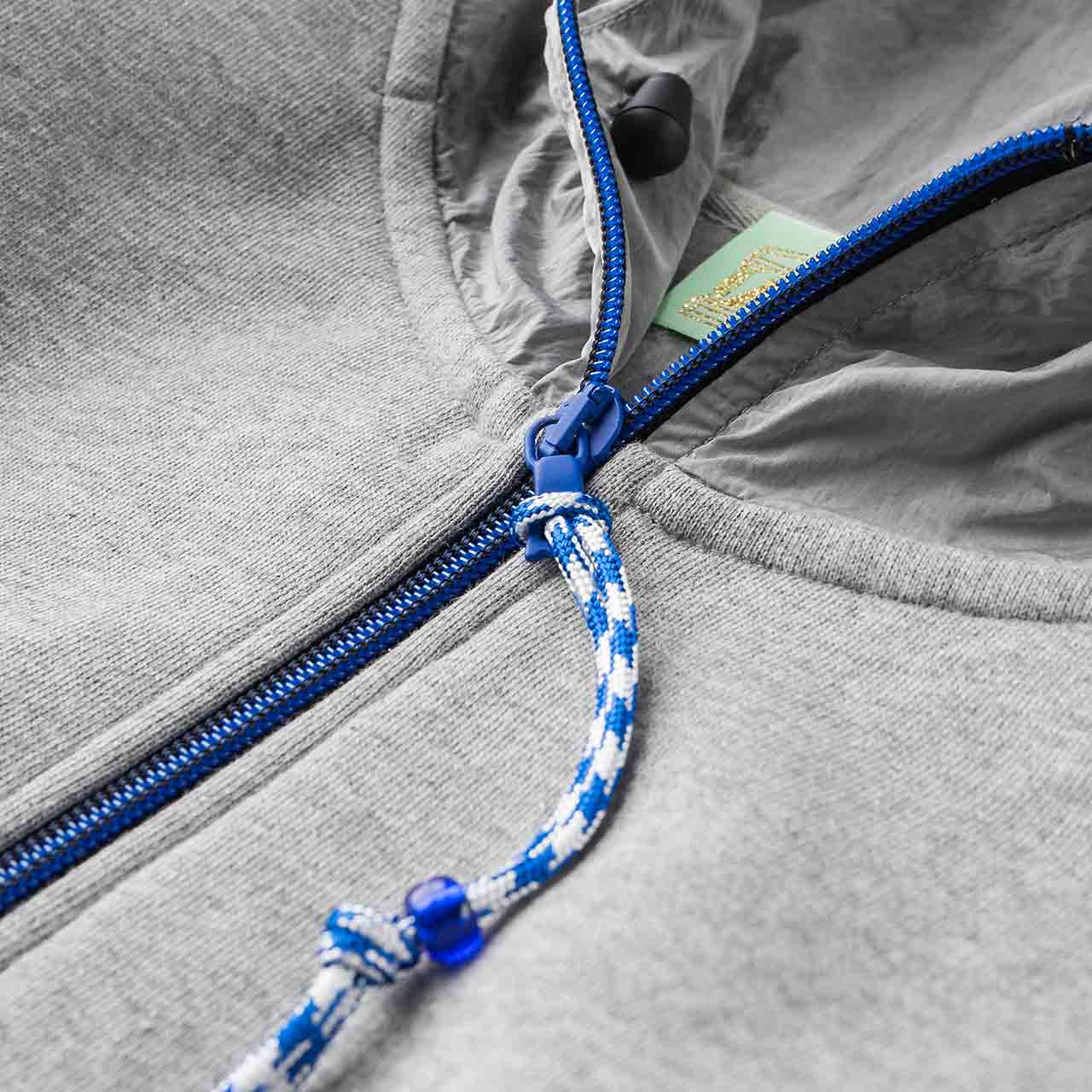 aries aries hybrid half zip hoodie (grey marl)