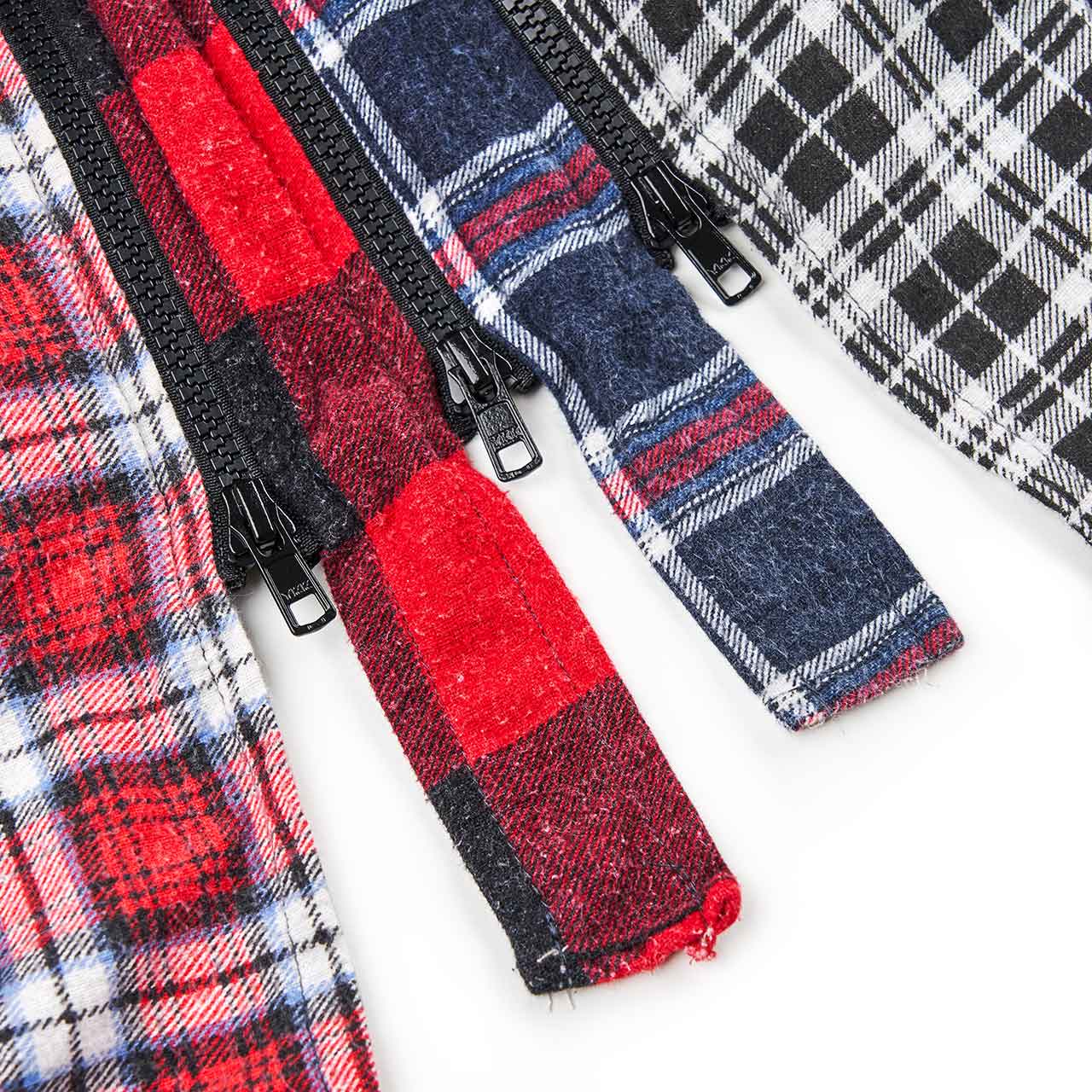 needles rebuild by needles 7 cuts zipped flannel shirt