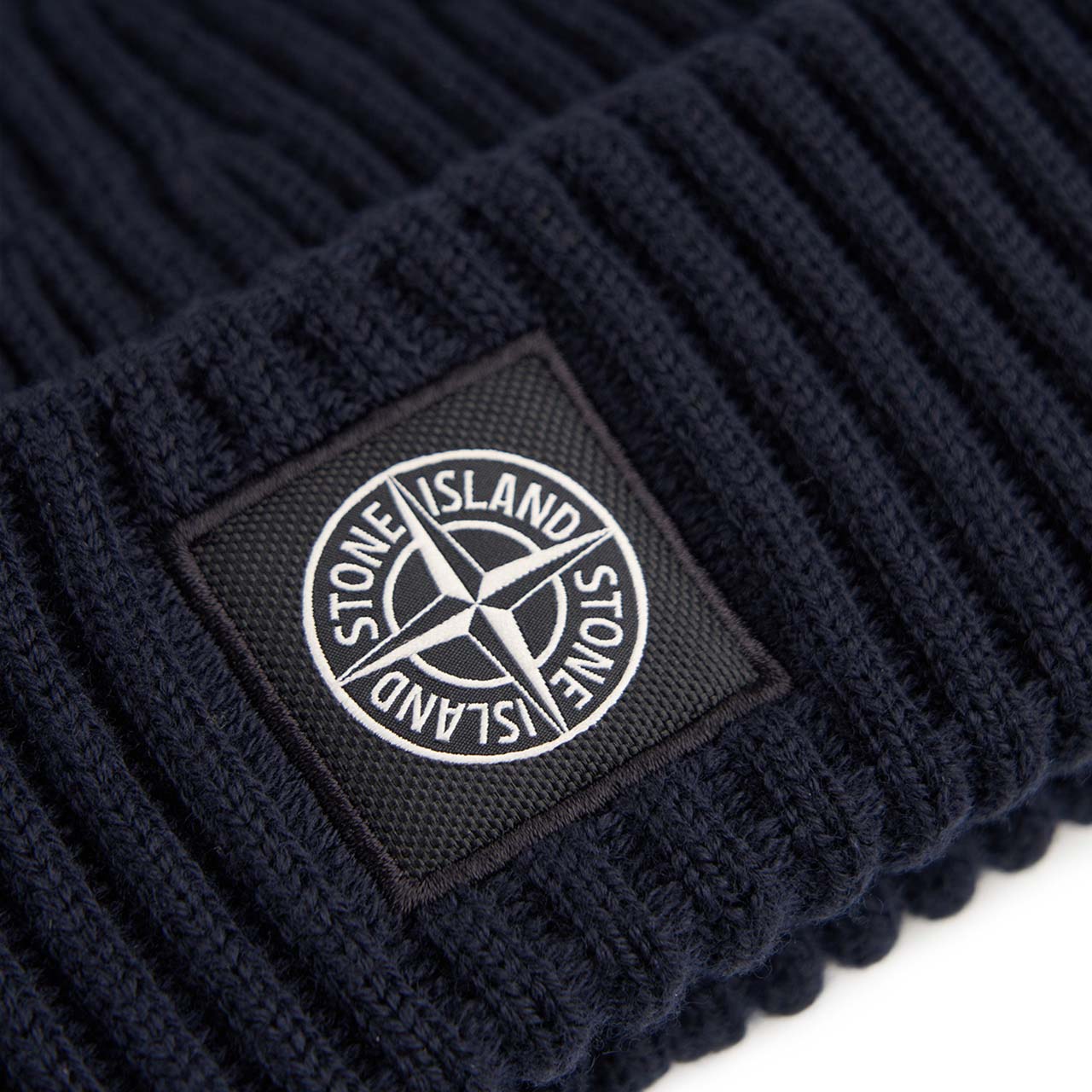 stone island compass wool beanie (navy) - a.plus
