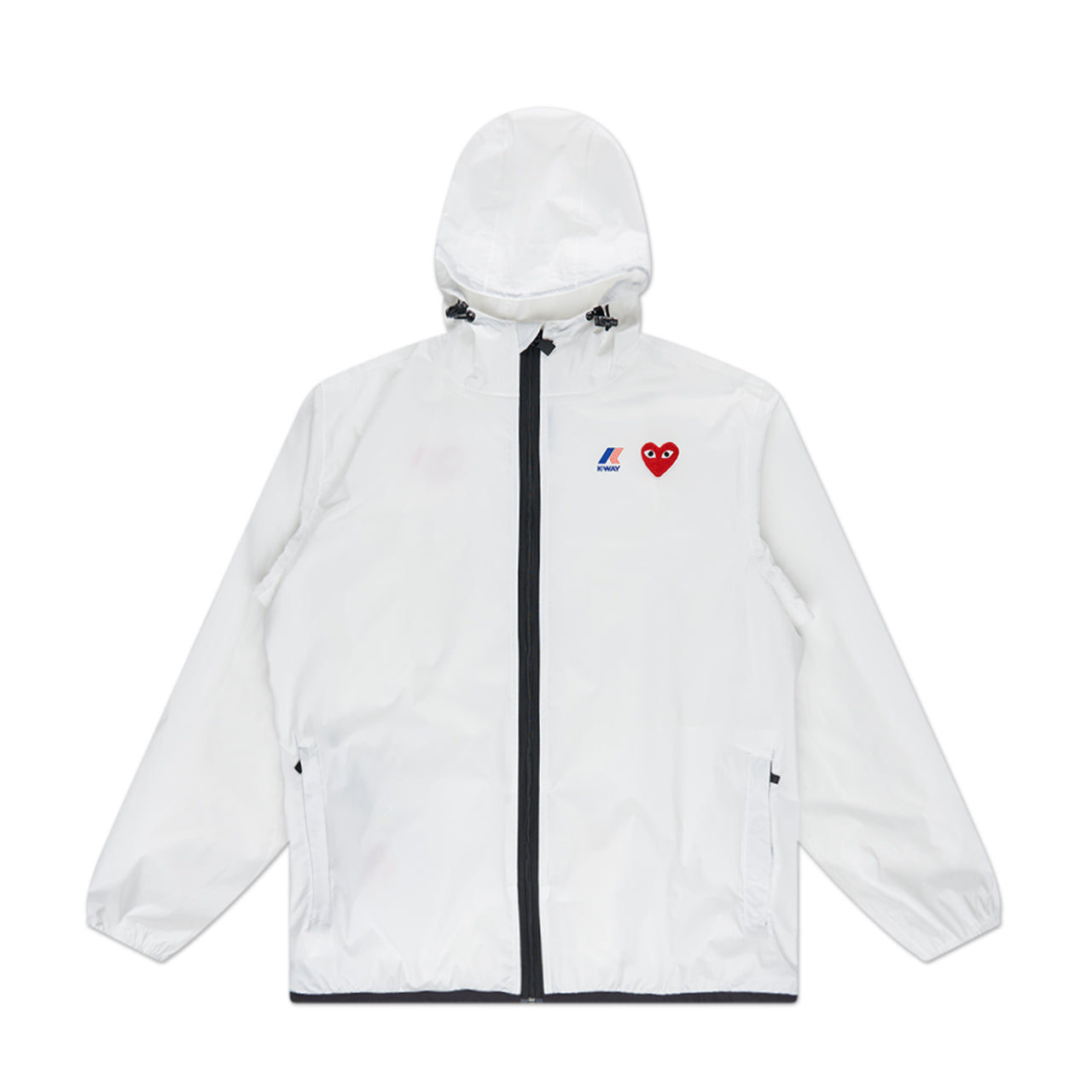 comme des garçons play x k-way claude jacke mit durchgehendem