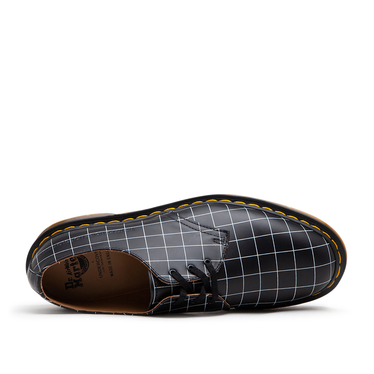 dr. martens x undercover 1461 check smooth (black) - a.plus