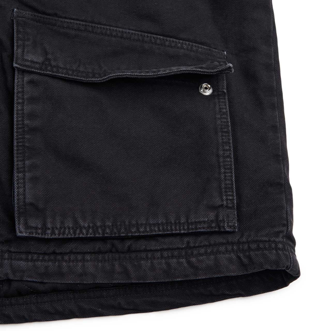 stüssy washed canvas shop jacket (black) - a.plus