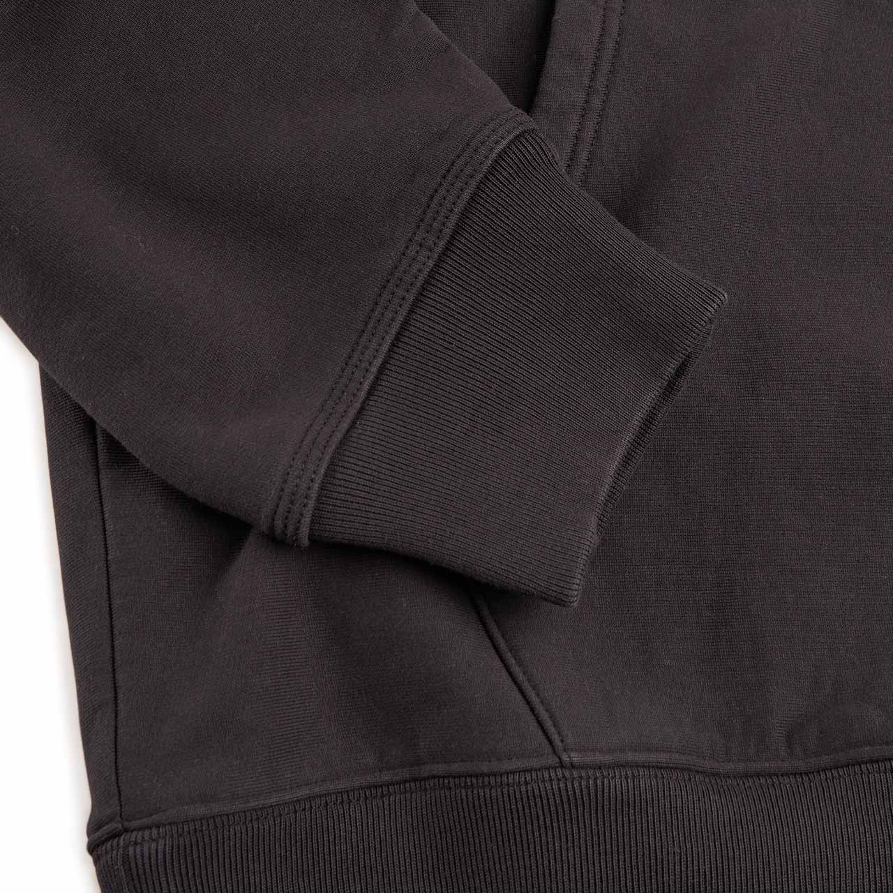 stüssy overdyed stock logo hood (black) - a.plus