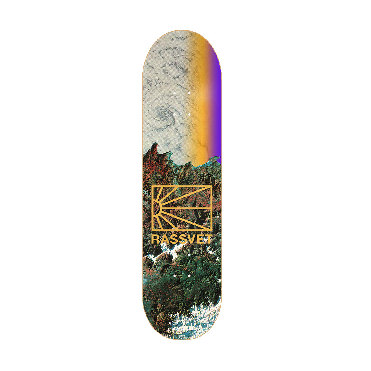 rassvet logo space wooden skatedeck (yellow) - a.plus