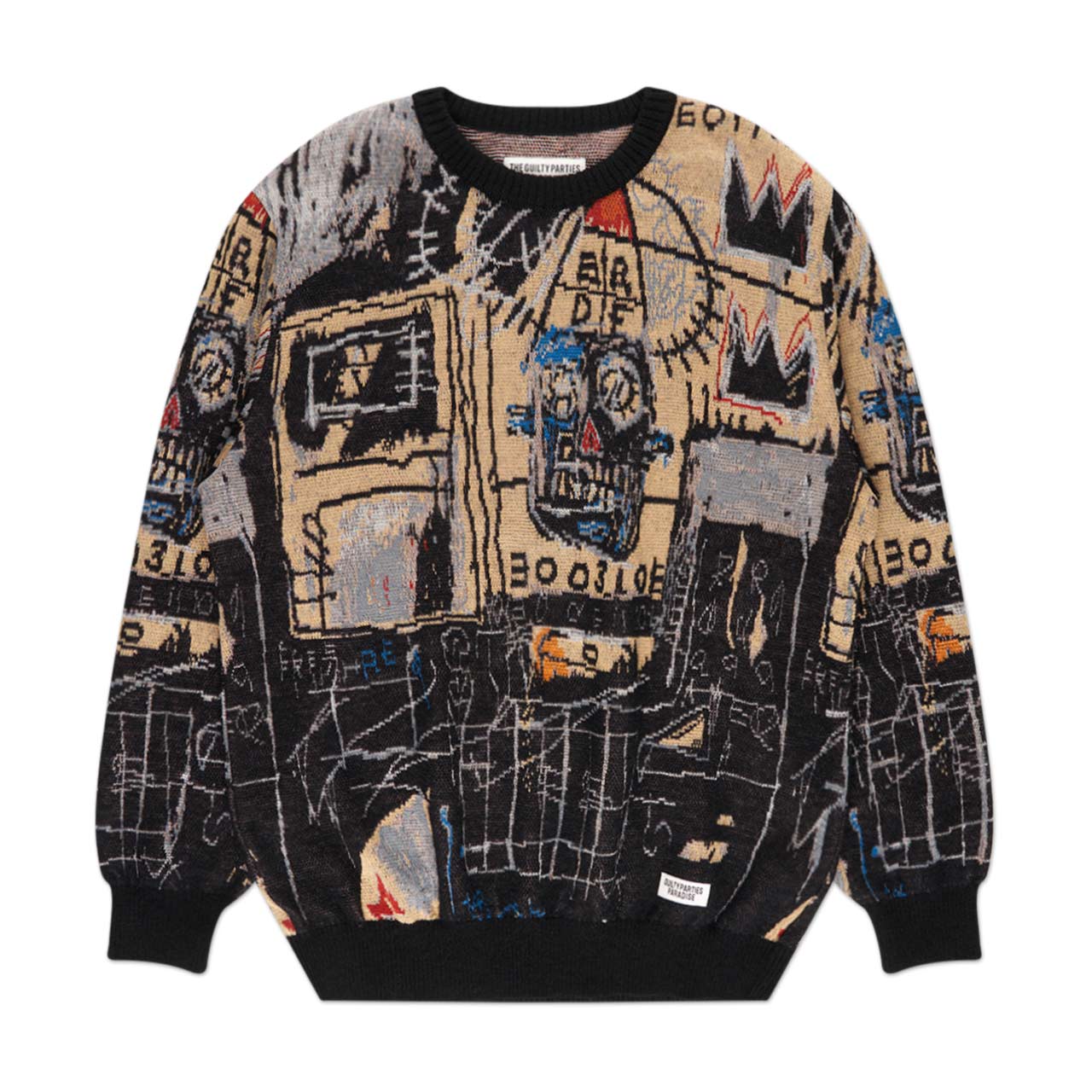 WACKO MARIA BASQUIAT CREW NECK SWEATER-