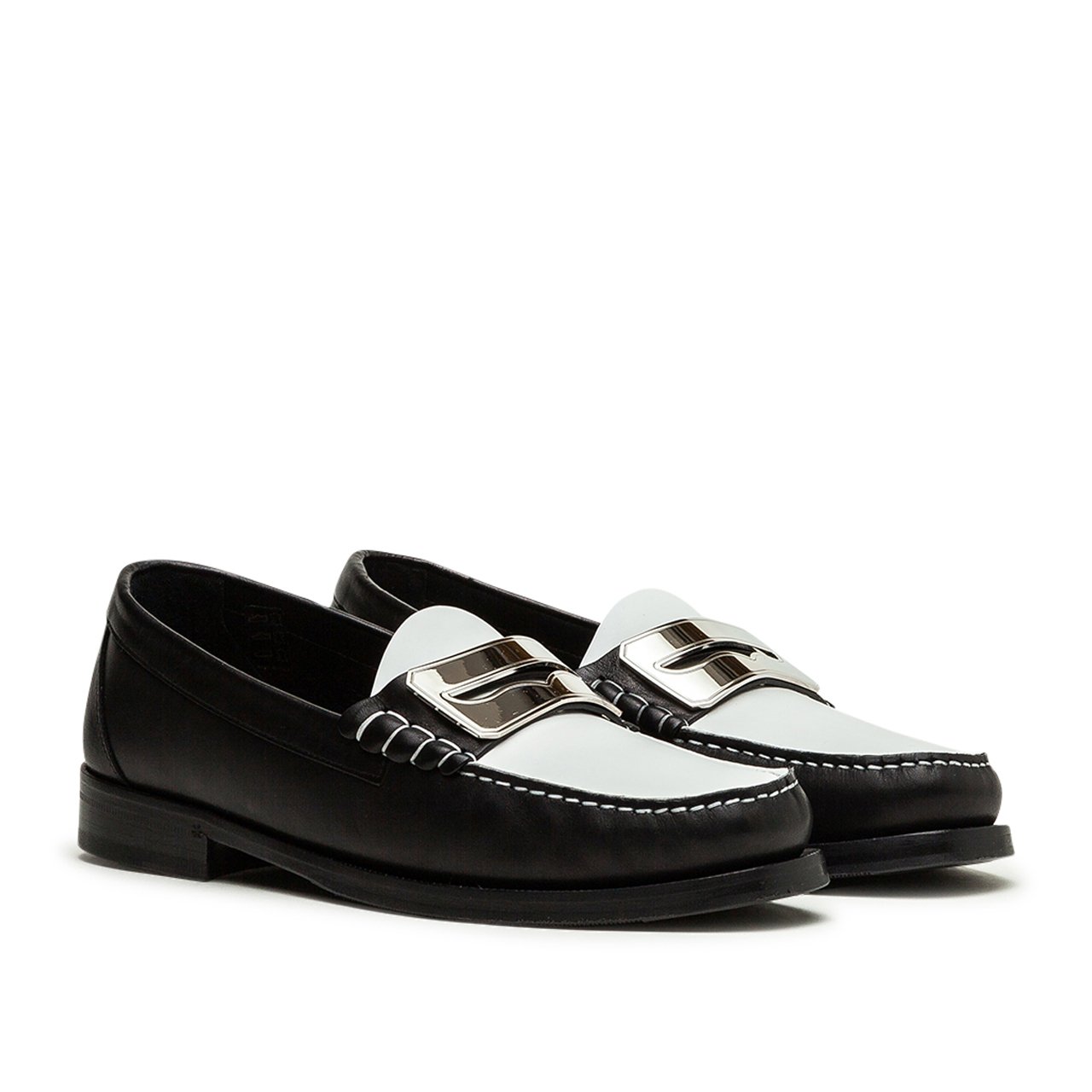 buscemi town loafer black white 120SMBENPN99OF a.plus