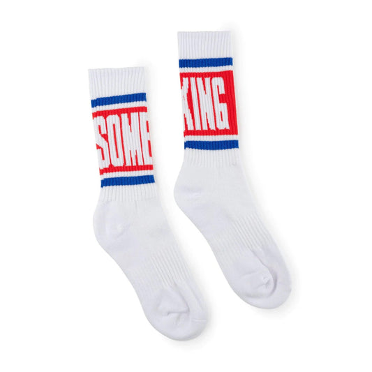 fucking awesome fucking awesome big stripe socks (white / red / blue) p710838