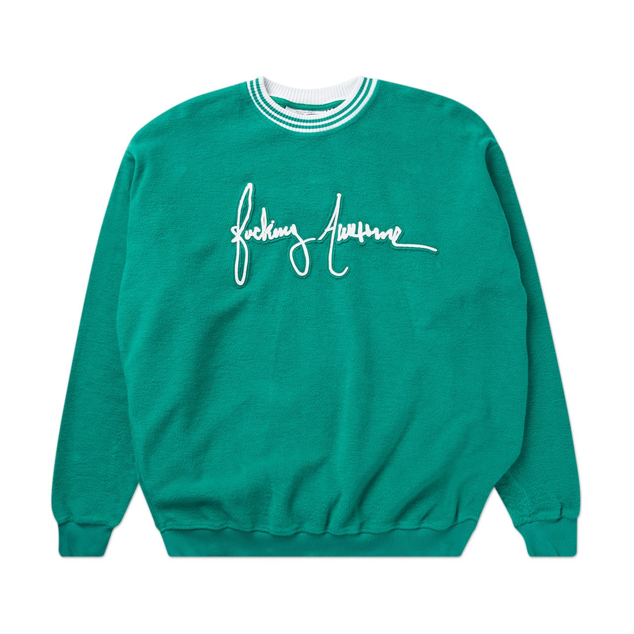 fucking awesome cursive crewneck (green) P707394-001 - a.plus