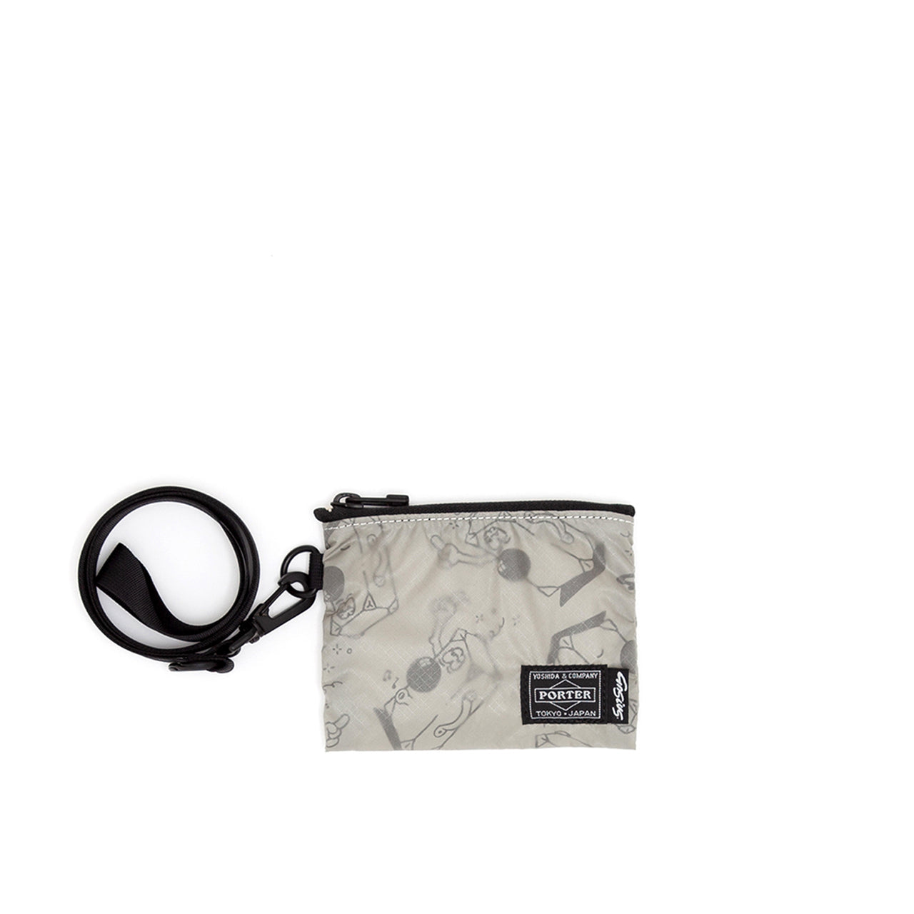 porter-yoshida & co. x gasius pouch and strap (grey) GAS-HP-PW - a