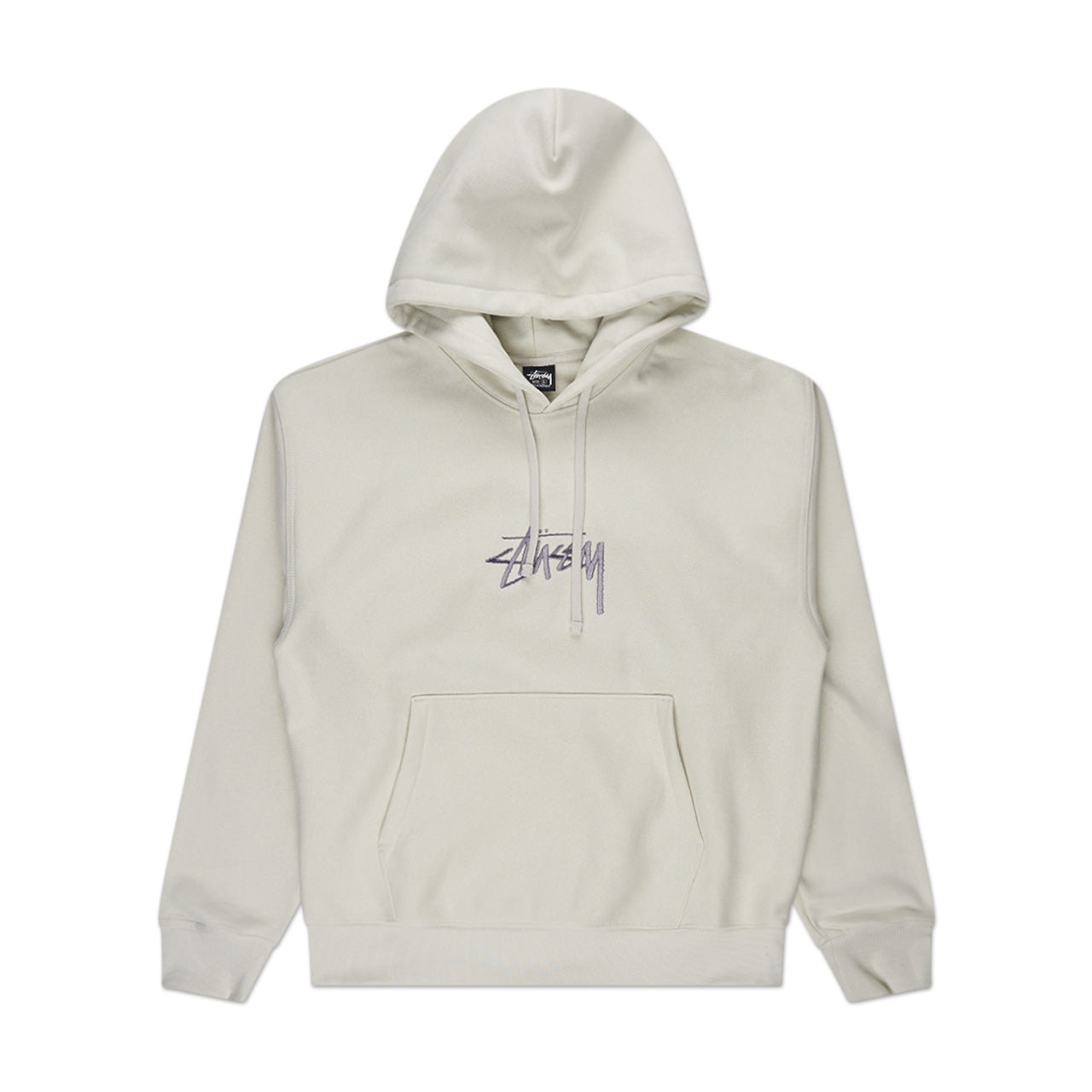 stüssy stock logo applique hoodie (stone)