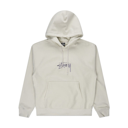 stüssy stock logo applique hoodie (stein)