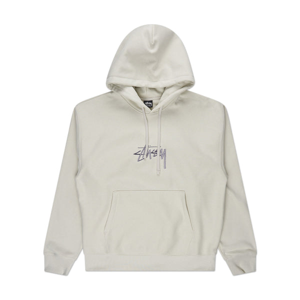 stüssy stock logo applique hoodie (stone) - 118475-1015 - a.plus