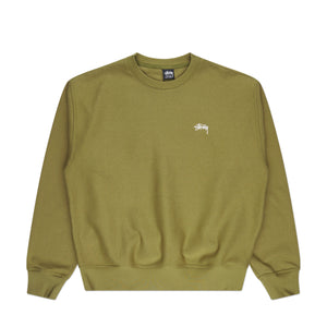 stüssy stock logo crew (olive)