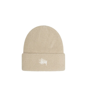 stüssy basic beanie mit stulpe (beige)