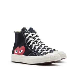 comme des garçons play x converse big heart chuck taylor all star 70 high (schwarz)