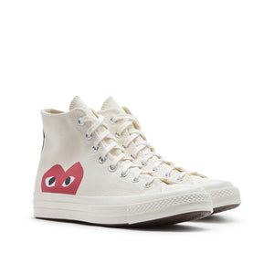 comme des garçons play x converse big heart chuck taylor all star 70 high (weiß)