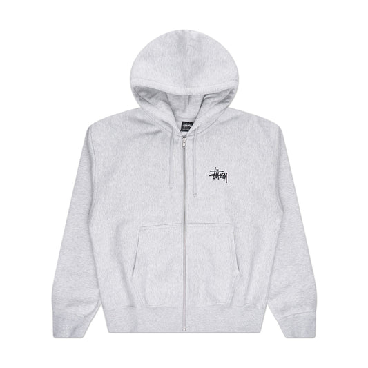 stüssy basic stüssy zip hoodie (hellgrau)