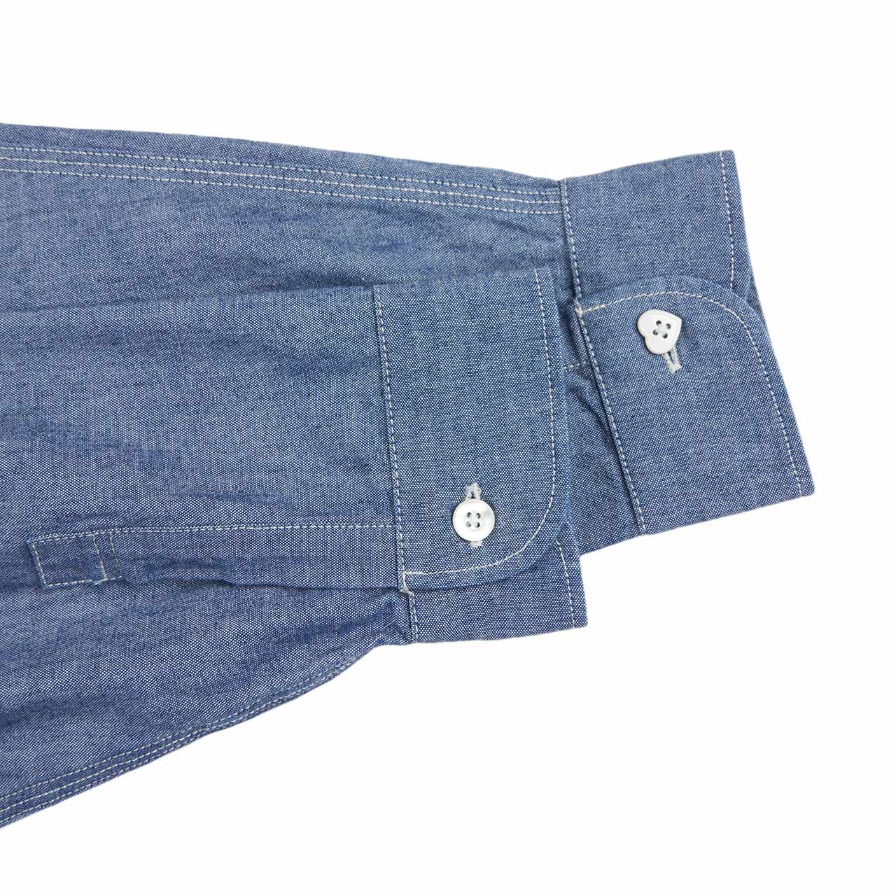 human made chambray l/s shirt (blue) - hm25sh002 - a.plus