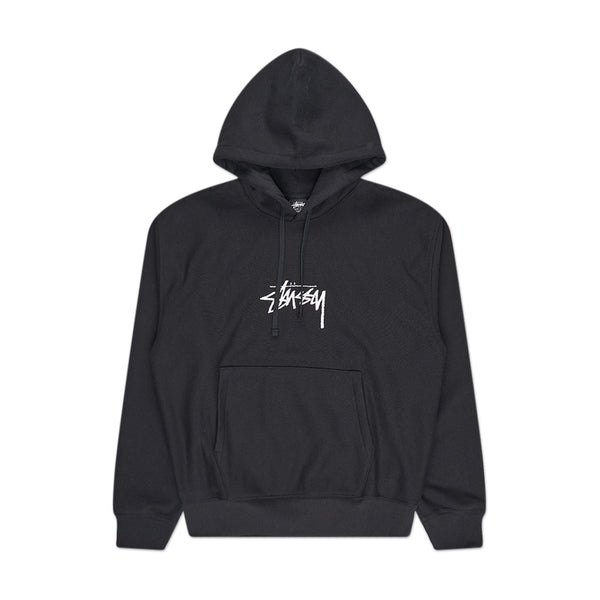 stüssy stock logo applique hoodie (black) 118475-0001 - a.plus store