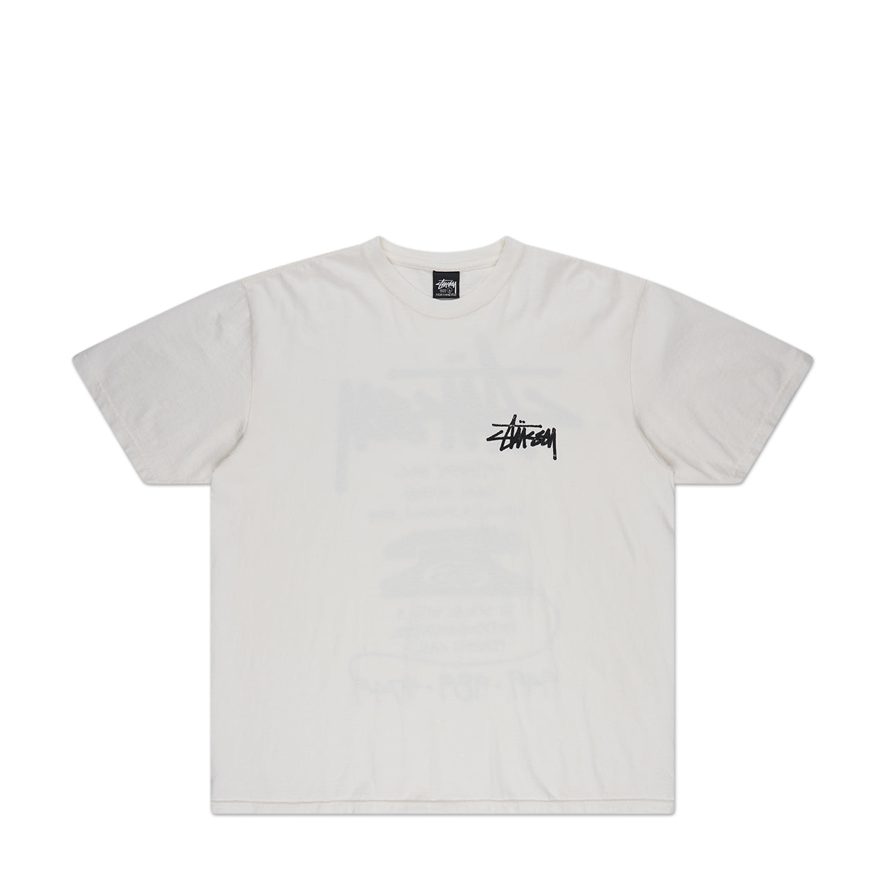stüssy old phone pigment dyed t-shirt (natural) 1904942-1002 - a.plus store