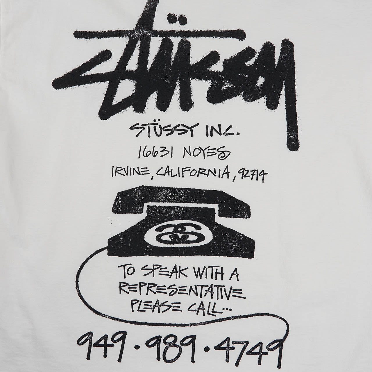stüssy old phone pigment dyed t-shirt (natural) 1904942-1002 - a