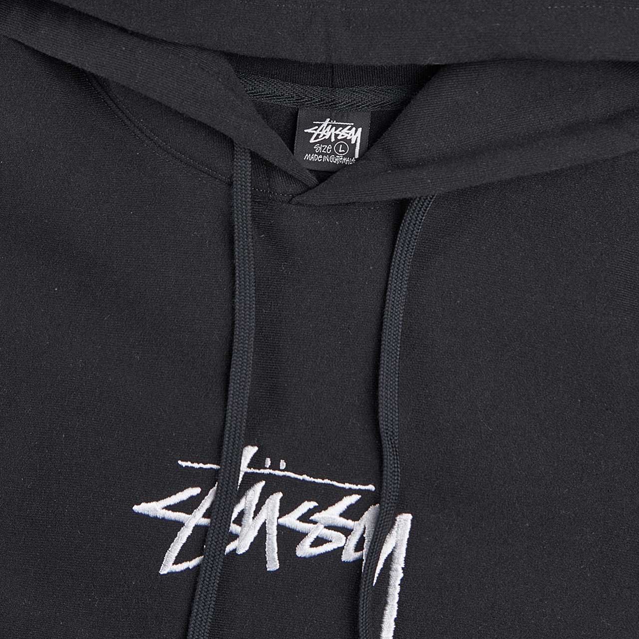 stüssy stock logo applique hoodie (black) 118475-0001 - a.plus store