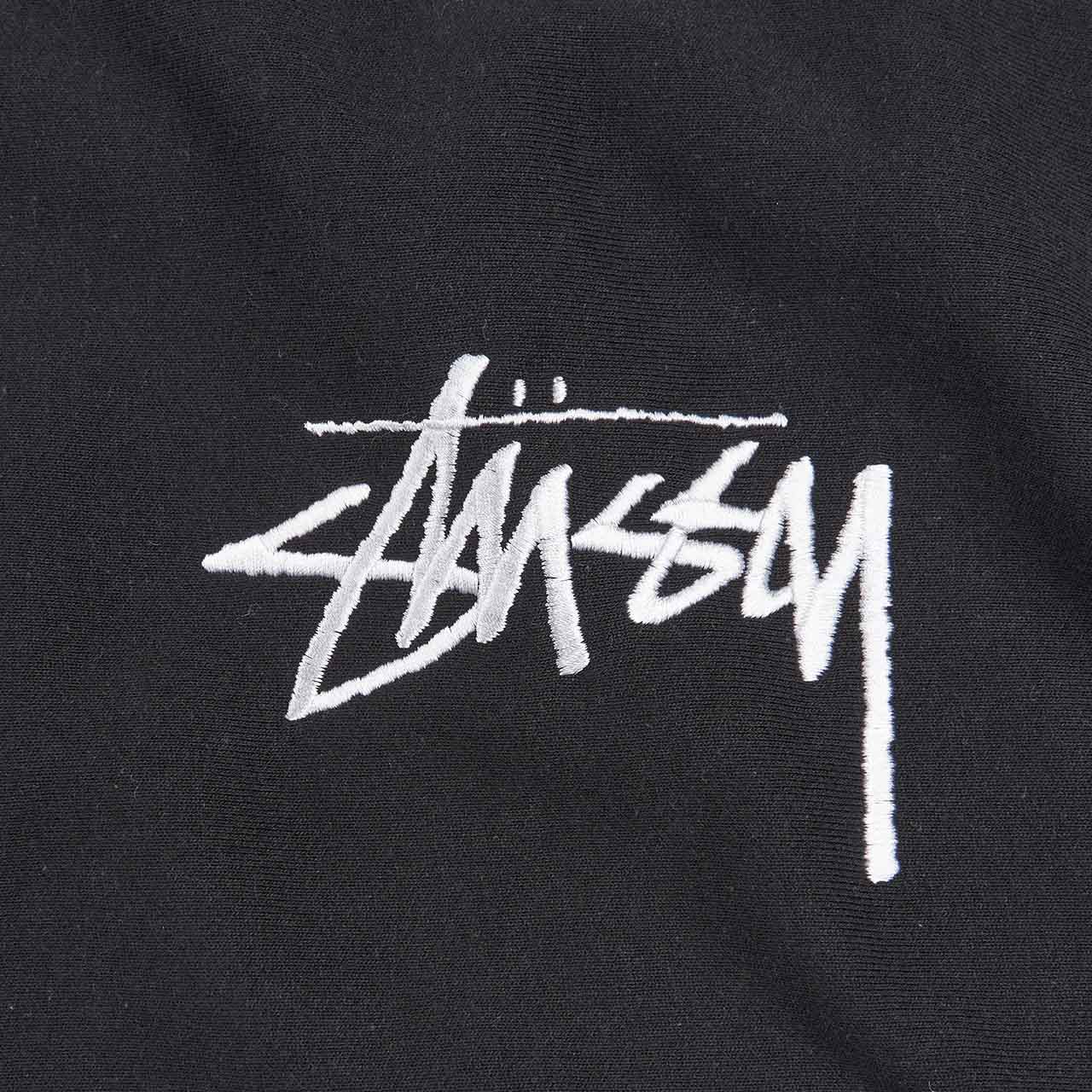 stüssy stock logo applique hoodie (black)