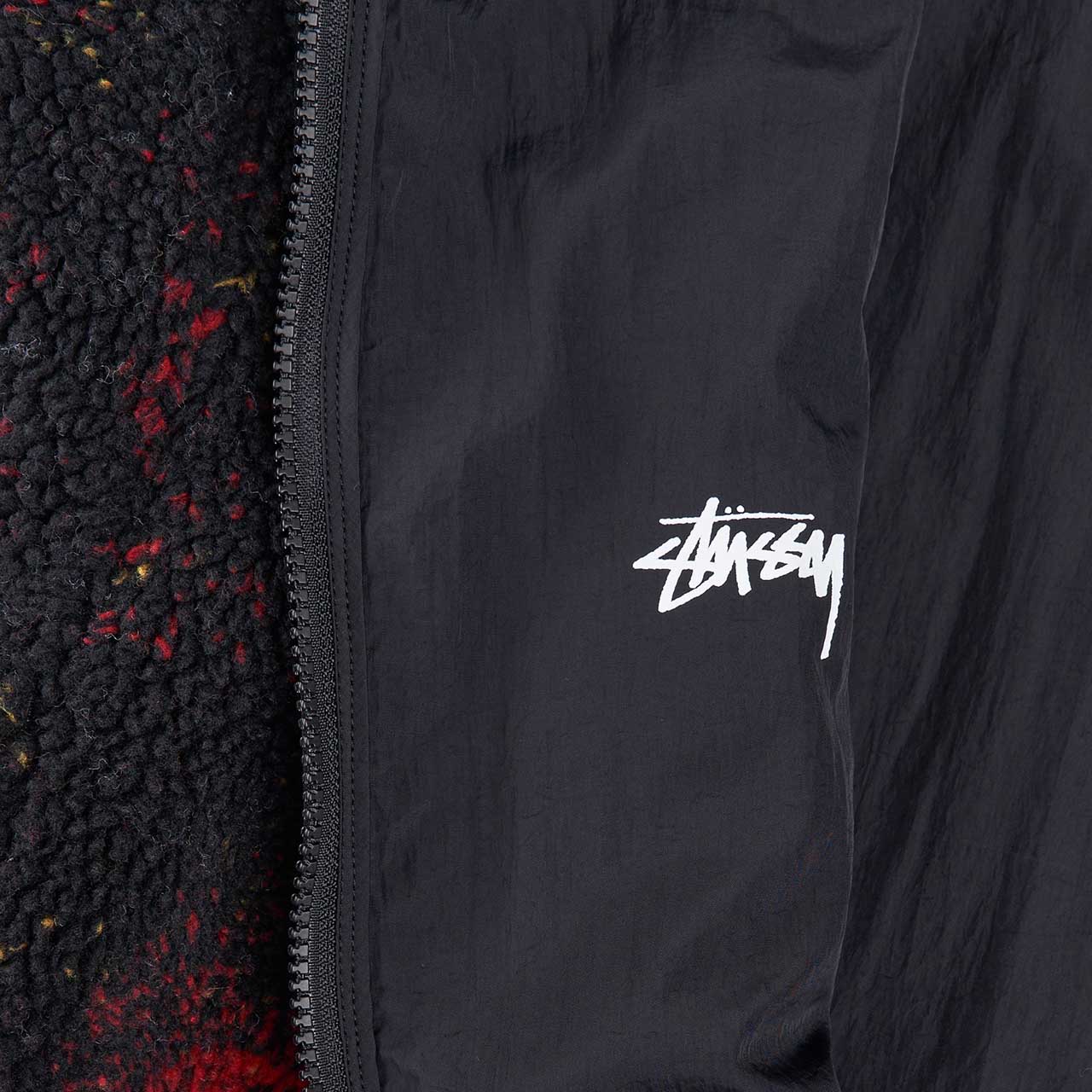 stüssy sherpa reversible jacket (lava)