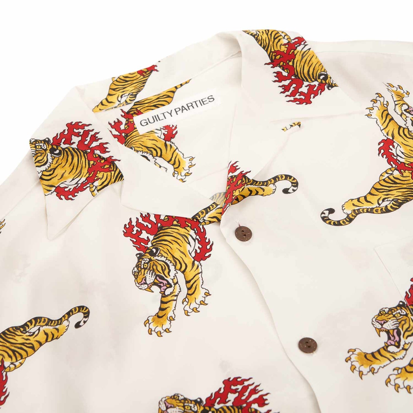 wacko maria x tim lehi hawaiian shirt l/s (white)