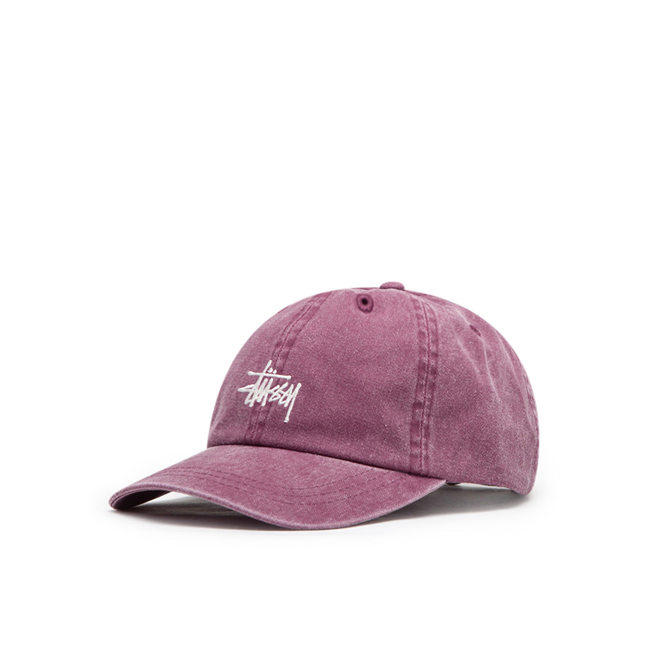 stüssy washed stock low pro cap (burgundy) - a.plus