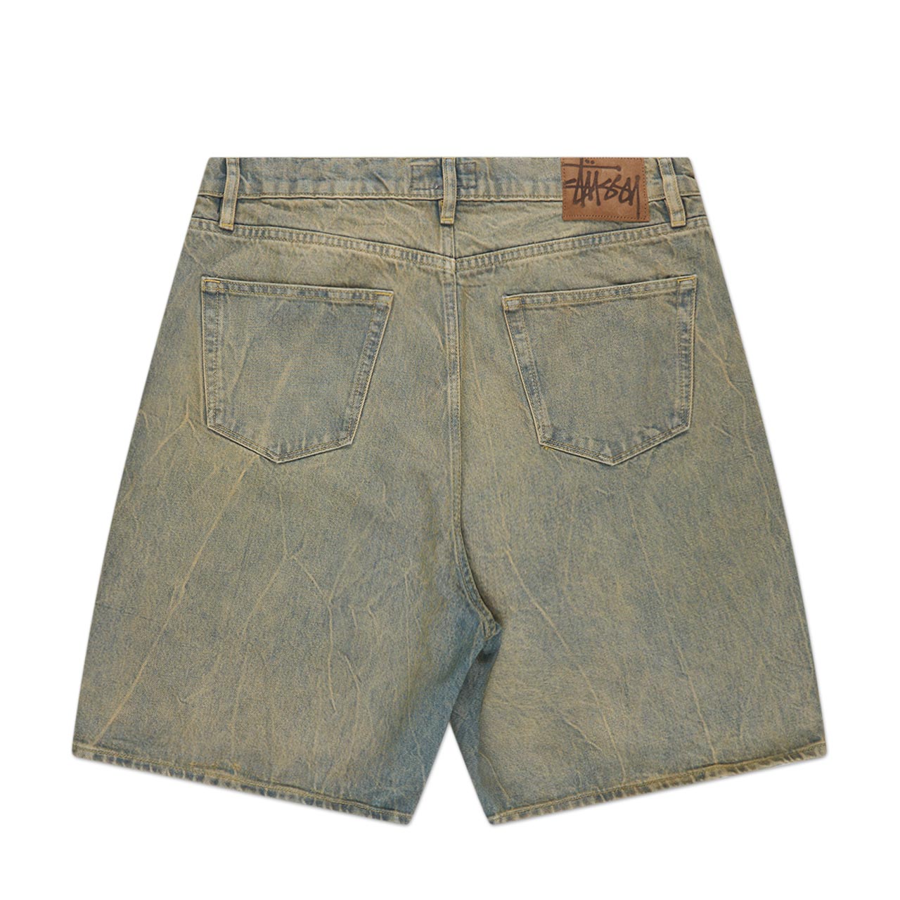 stüssy denim big ol' shorts (sand wash) - a.plus