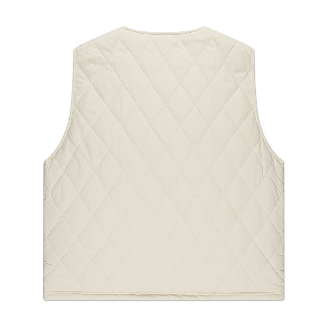 stüssy diamond quilted vest (cream) - a.plus