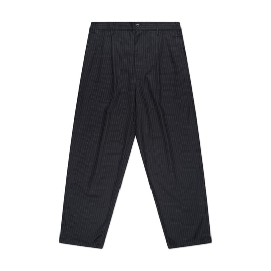 stüssy stripe volume pleated trouser (black) - a.plus