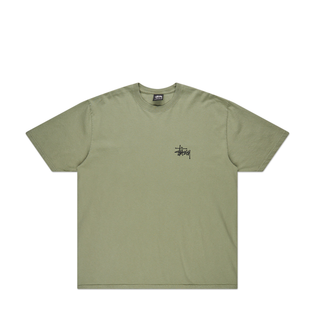 stüssy basic pigment dyed t-shirt (artichoke) - a.plus