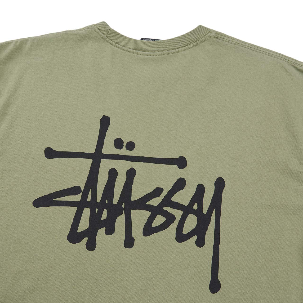 stüssy basic pigment dyed t-shirt (artichoke) - a.plus