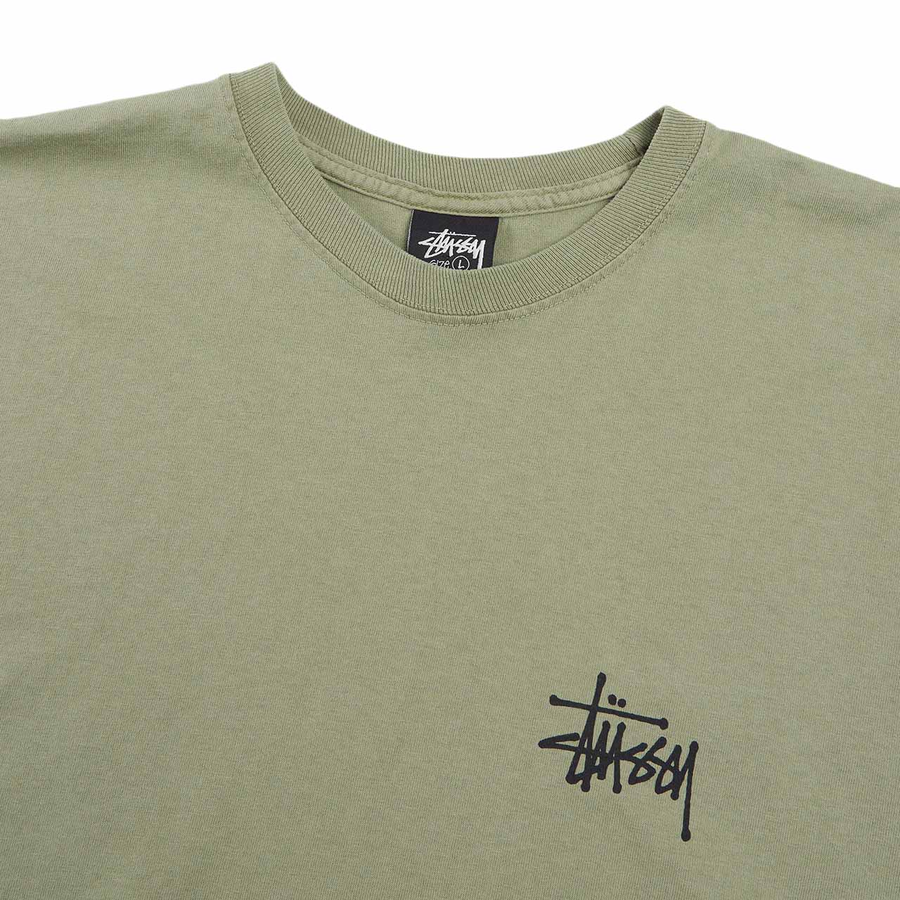 stüssy basic pigment dyed t-shirt (artichoke) - a.plus