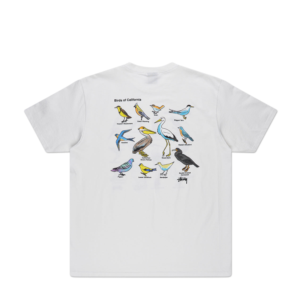 stüssy california birds t-shirt (white) - a.plus