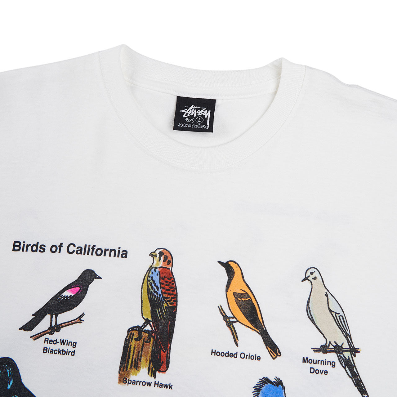 stüssy california birds t-shirt (white) - a.plus